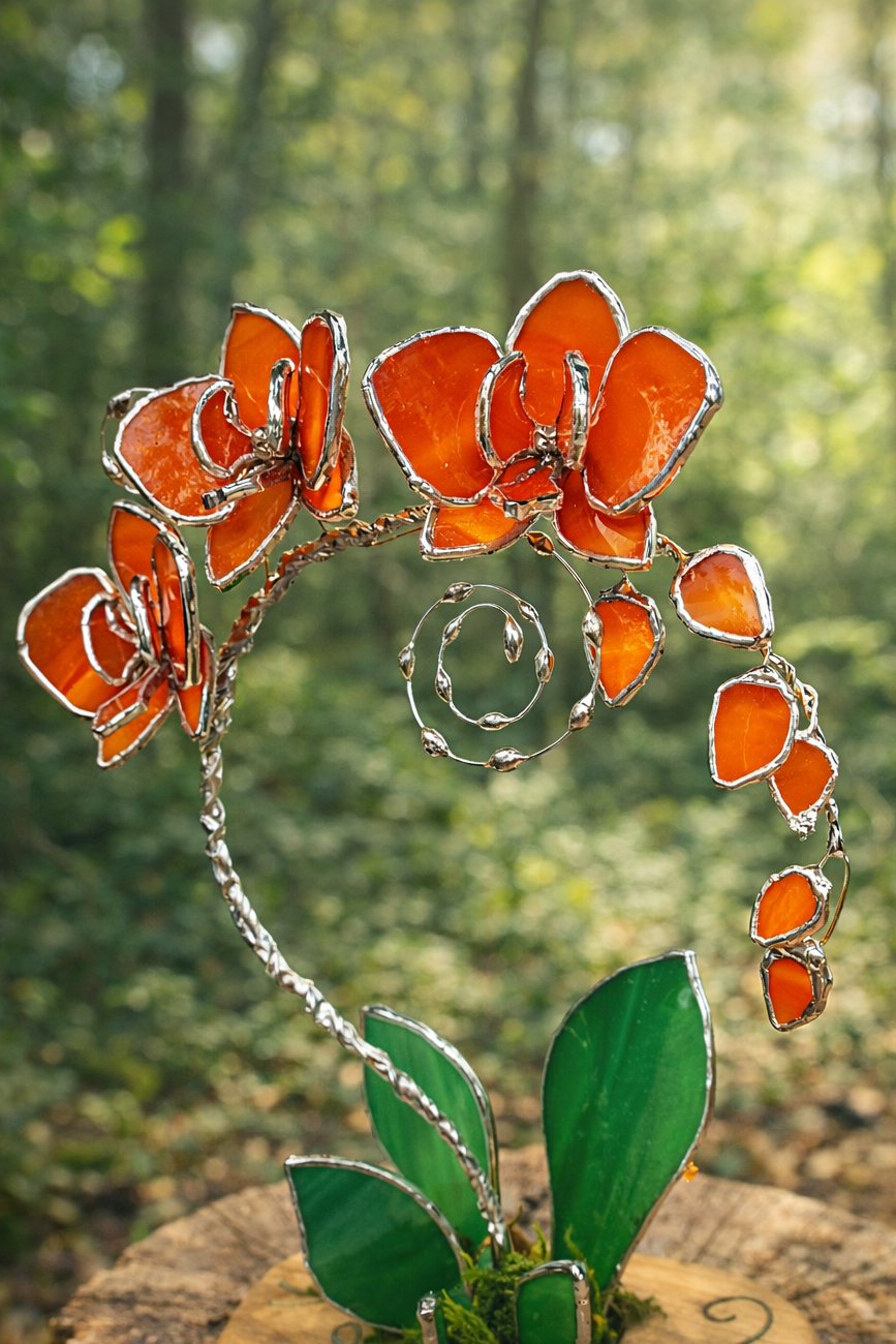 Sunfire Tangerine Eternal Orchid - Romantic Gift