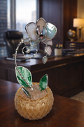 Mini Stained Glass Orchid – Celestial Blossom Veil - Diamond Nude Base